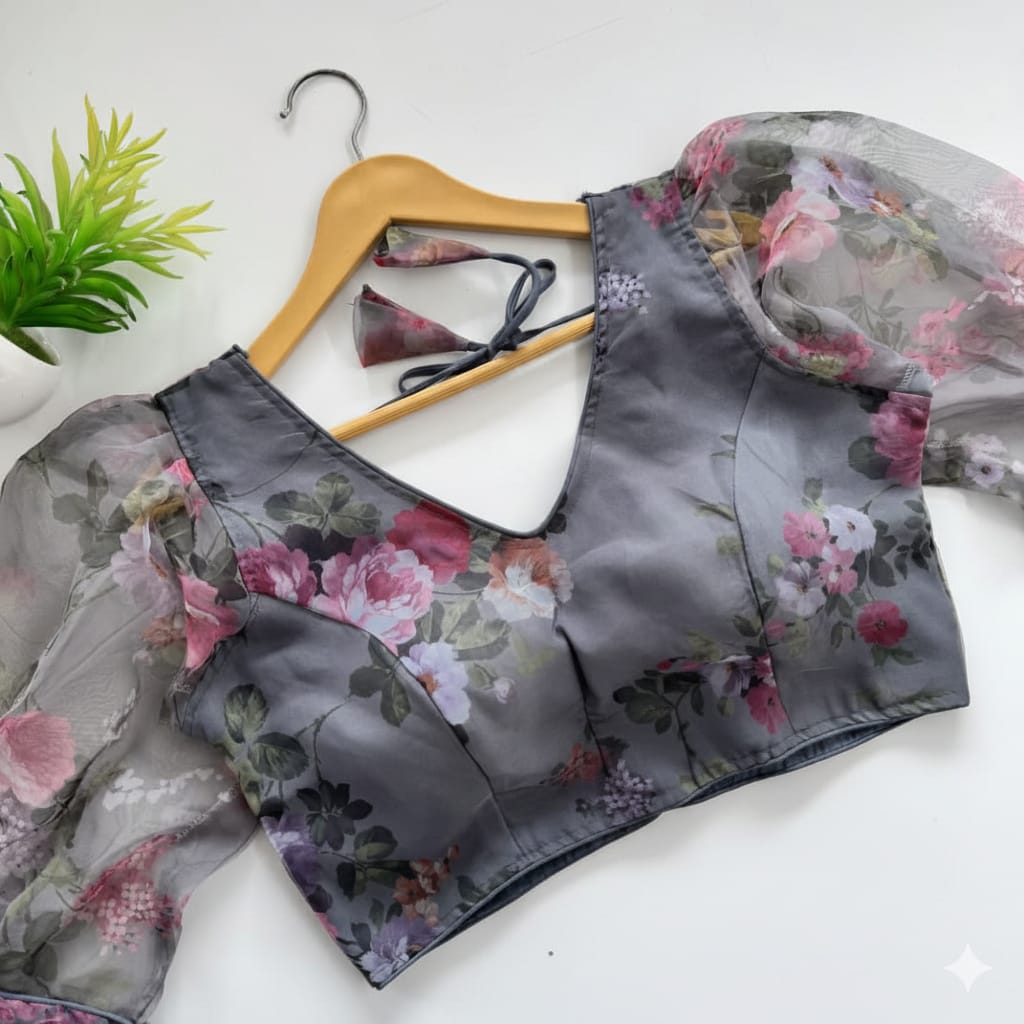 Kalamkari Organza Designer Blouse